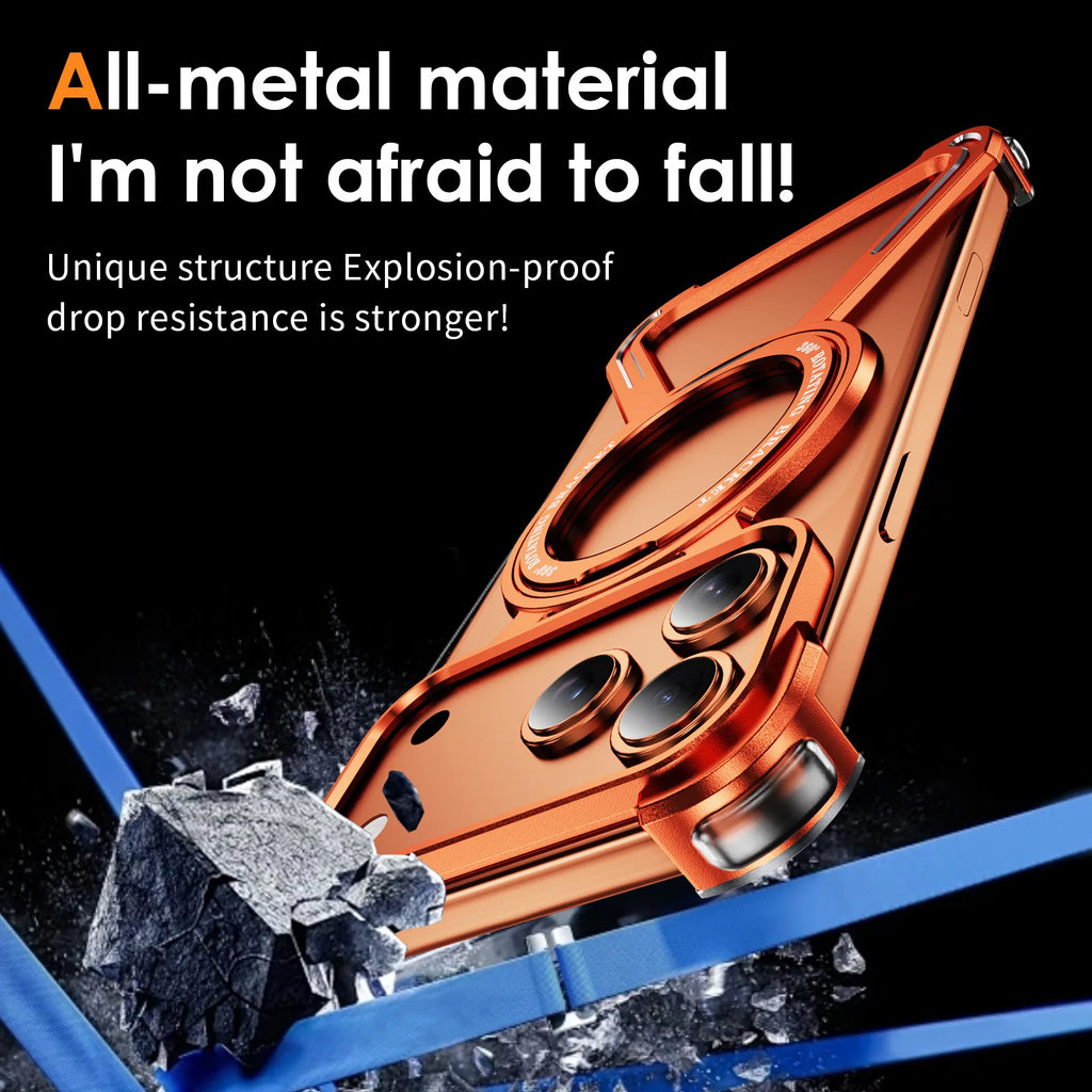 iPhone 17 Pro Max Shockproof Metal Frame Case with Integrated Rotate Stand Tidesmit
