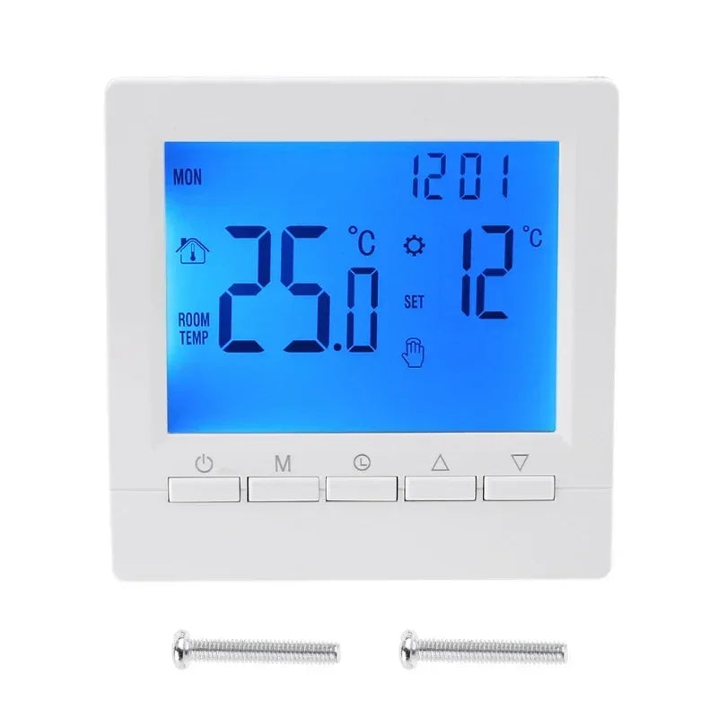 Wall-Mounted Boiler Thermostat, Wired Boiler Controller, Battery-Powered Intelligent Thermostat, Water Floor Heating Controller