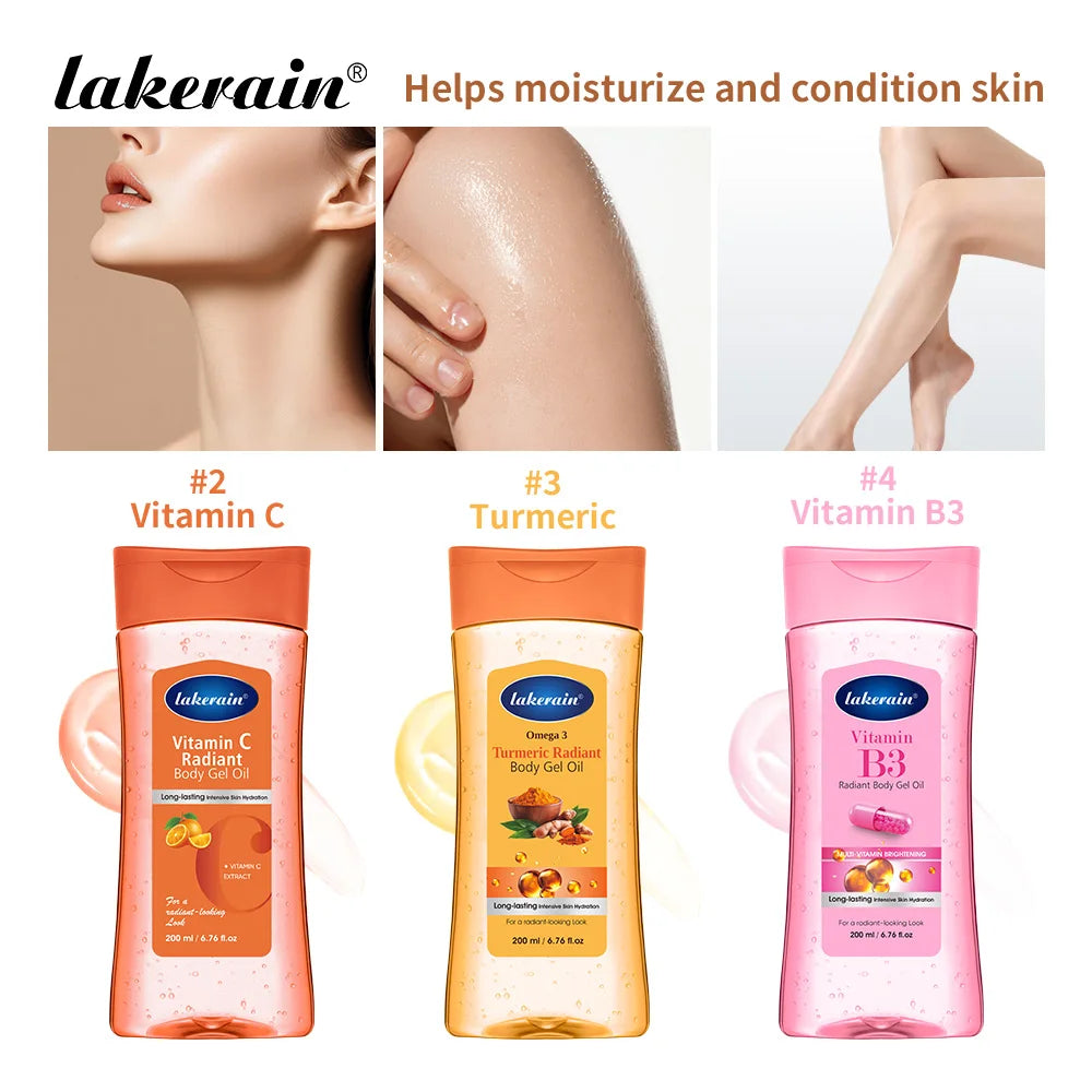 Vitamin C Turmeric Radiant Body Gel Oil Soften Dry Skin Radiant Finish Body Oil Nourishing Moisturizing Body Care Non-Greasy