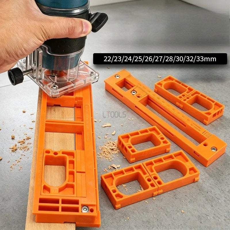 Adjustable Hinge Routing Jig Invisible Door Hinge Mortising Template Precision Woodworking Locator for Door Hinge Installation