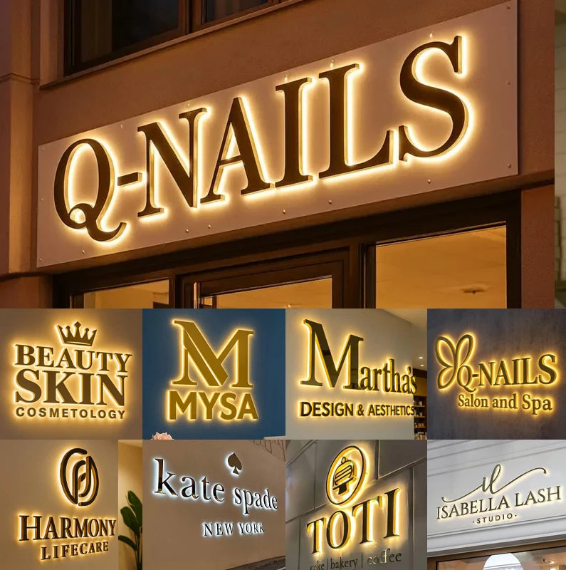 Custom LED Business Sign - 3D Metal Illuminated Logo for Storefronts Tidesmit