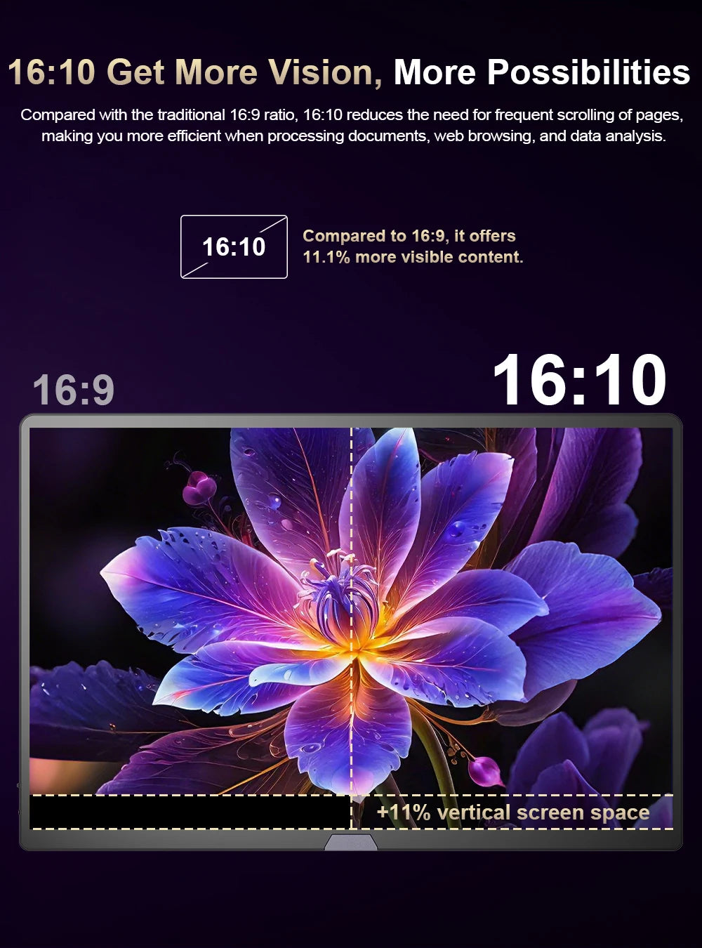 UPERFECT 15.6“ 4K OLED Portable Gaming Monitor 16:10 500Nits 0.1MS Laptop Display Ultra-Slim Aluminum Design Built-in Kickstand