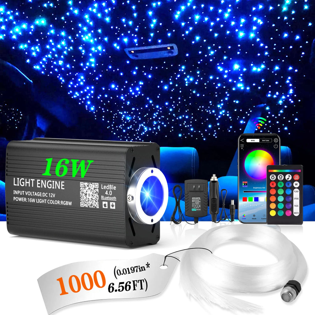 Car Roof Star Light Kit RGB LED Fiber Optic Ceiling 1000 Pcs Tidesmit