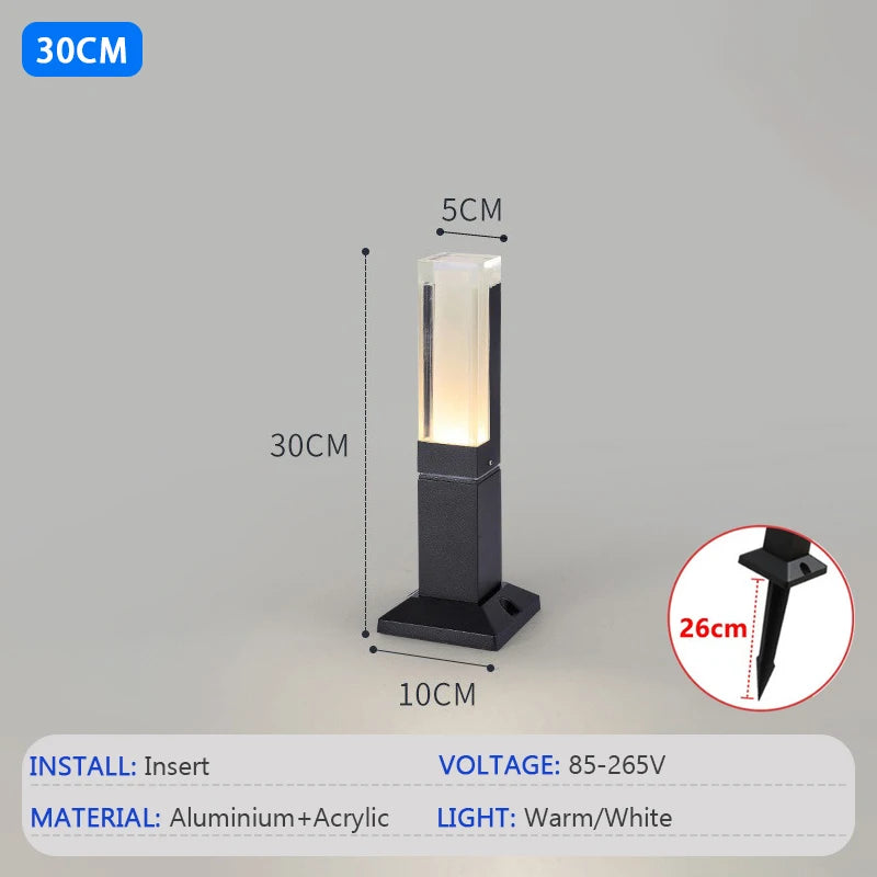 LED Lawn Light, Garden IP65 Waterproof Decorative Landscape Light AC85-265V Courtyard Lamp,rural Villa Road Outdoor Lighting