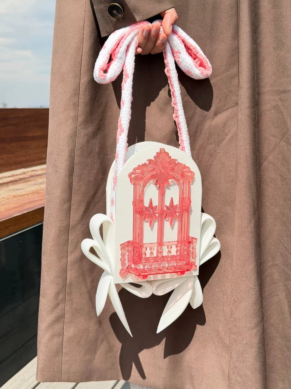 3D Printed TPU Women's Shoulder Bag Original Design Adult Girls' Small Capacity Handbag Open-top Design Balcony Purse Wallet