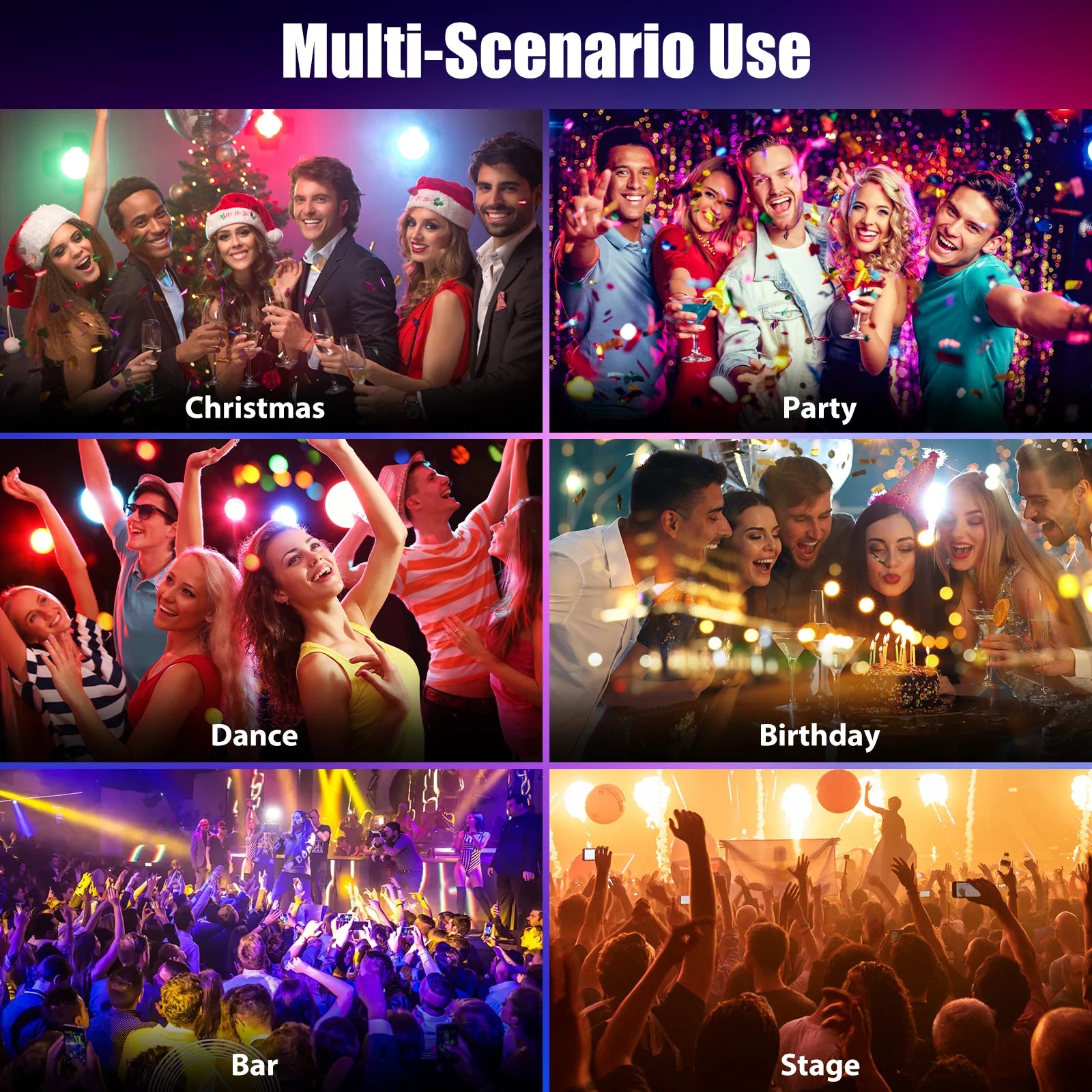 U'King 60W LED Moving Head Light White 4IN1 RGBW LED 7 Gobos Beam Stage Light DMX512 Remote Control for DJ Disco Show Party