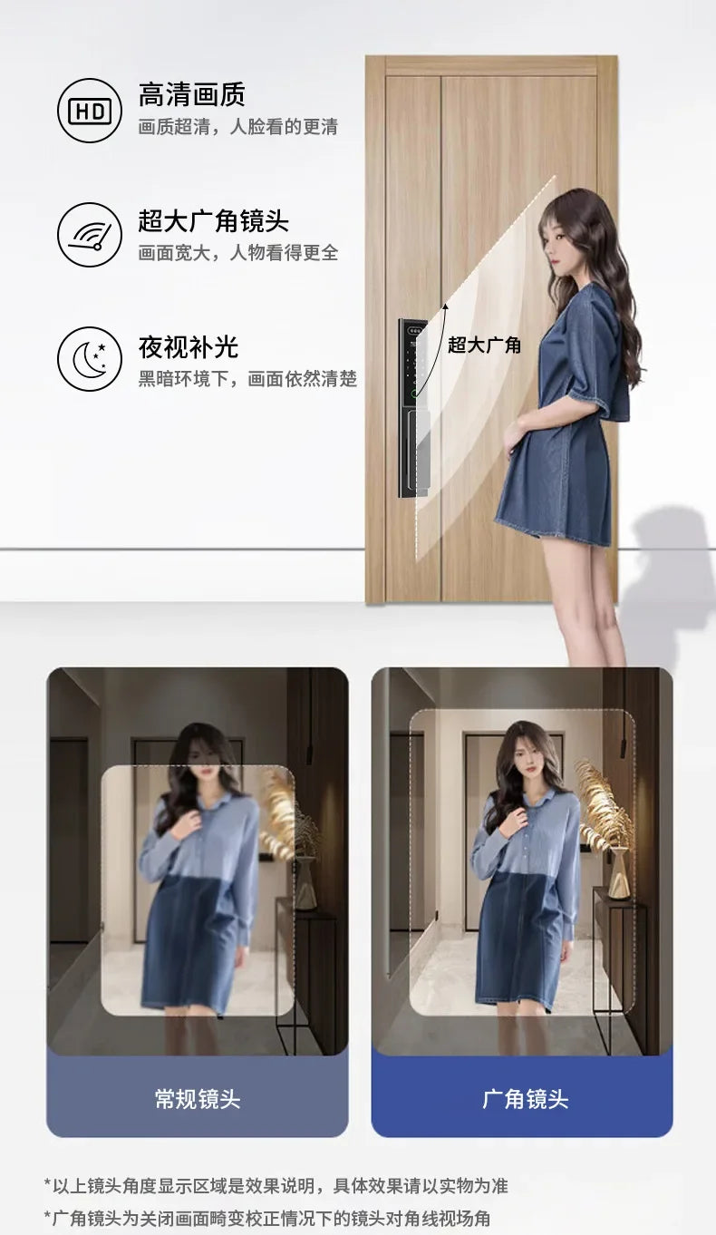 Outdoor Lock with Surveillance Camera Home Automatic Smart Door Lock 3d Facial Recognition Fingerprint Password