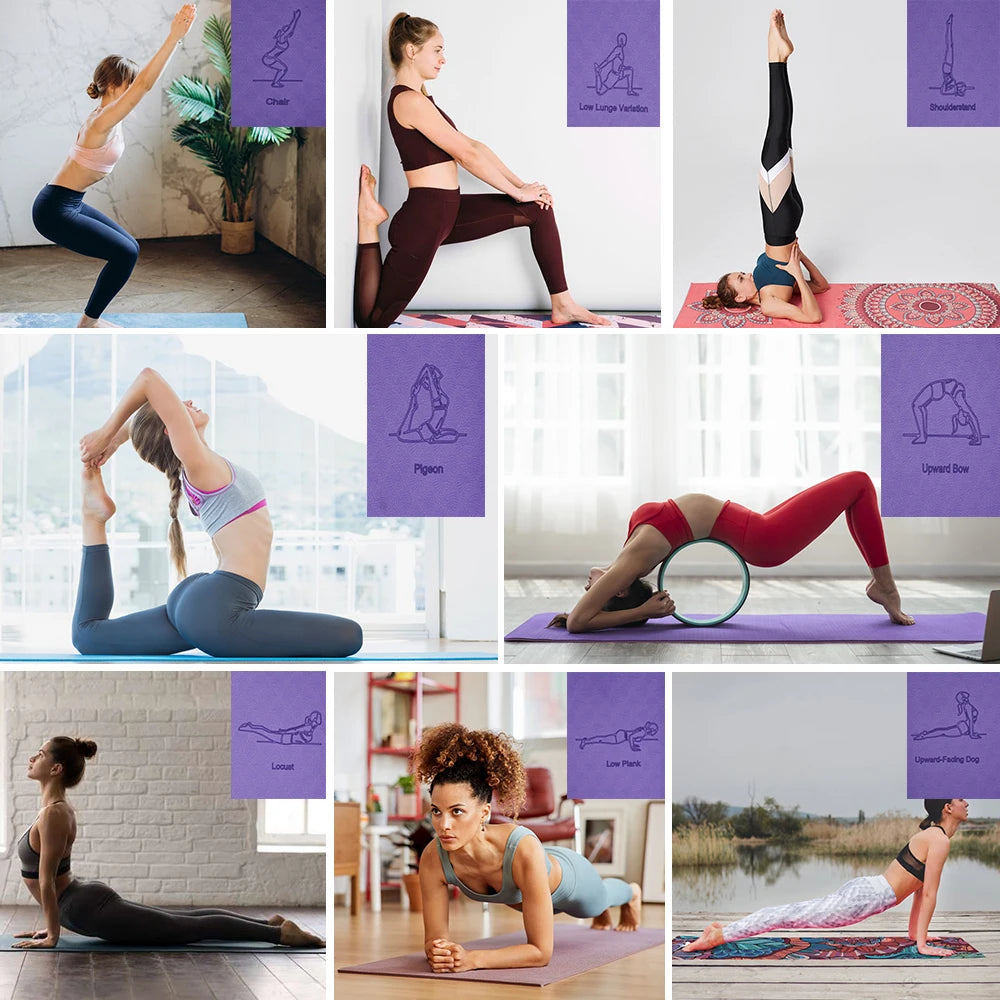 TPE Yoga Mat 183cm*61cm Anti-skid Sports Fitness Mat For Exercise Yoga And Pilates Gymnastics Mat Fitness Equipment