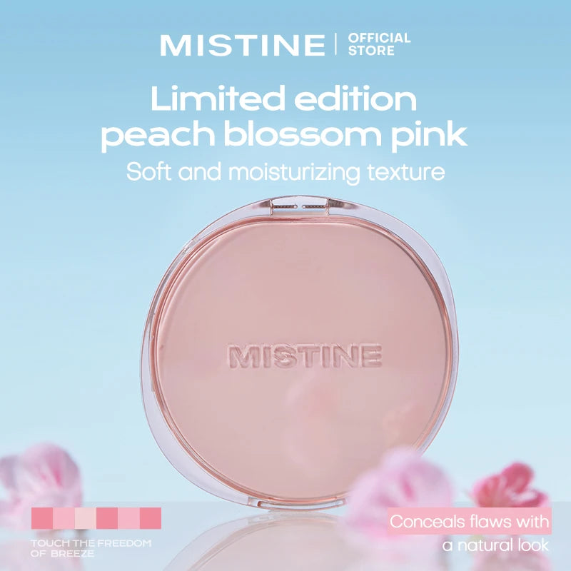 Tidesmit Mistine air cushion foundation texture close-up for natural dewy finish on combination skin 13g