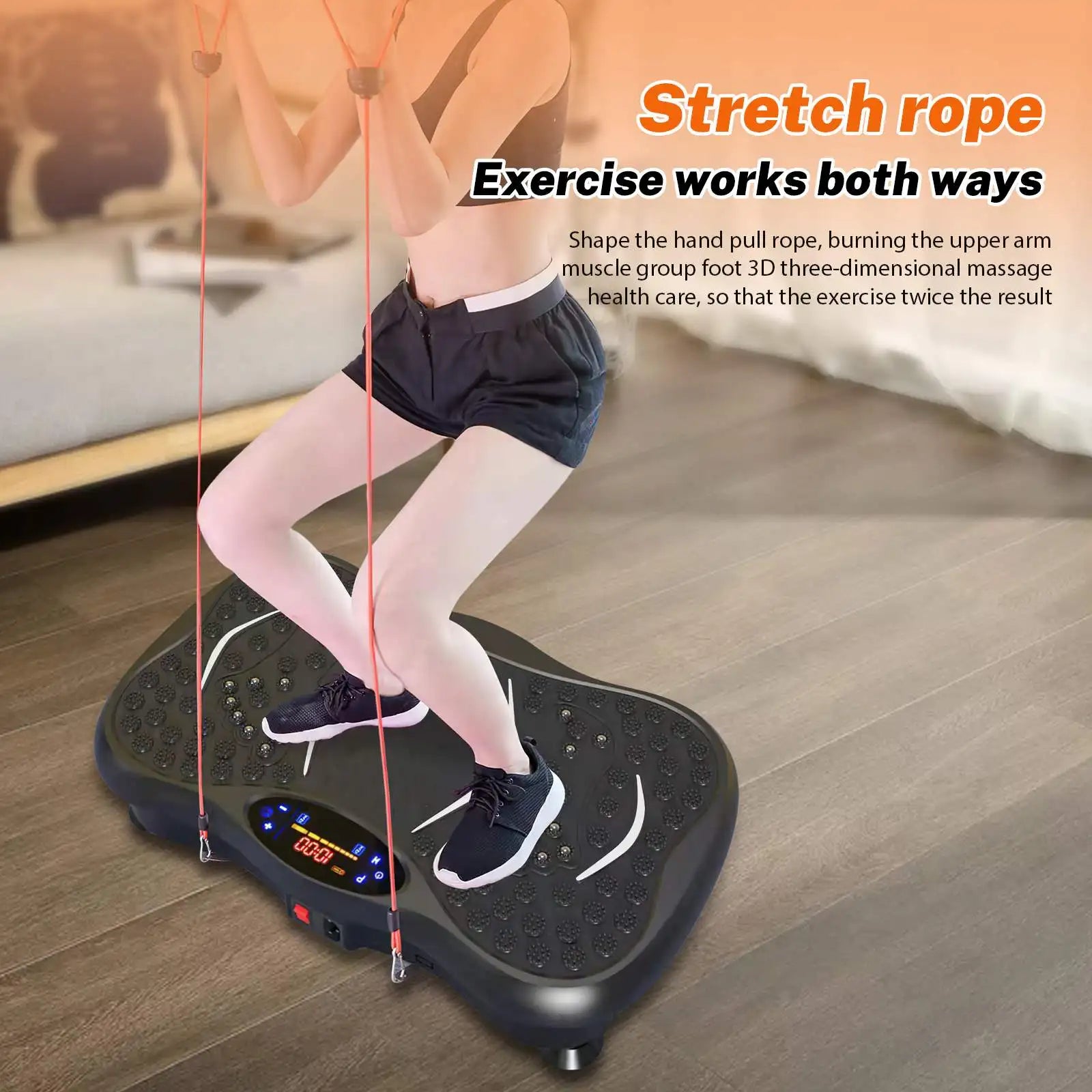 Tidesmit Vibration Plate Machine, 99 Speeds with Bluetooth Audio - Black Massage Cushion Tidesmit