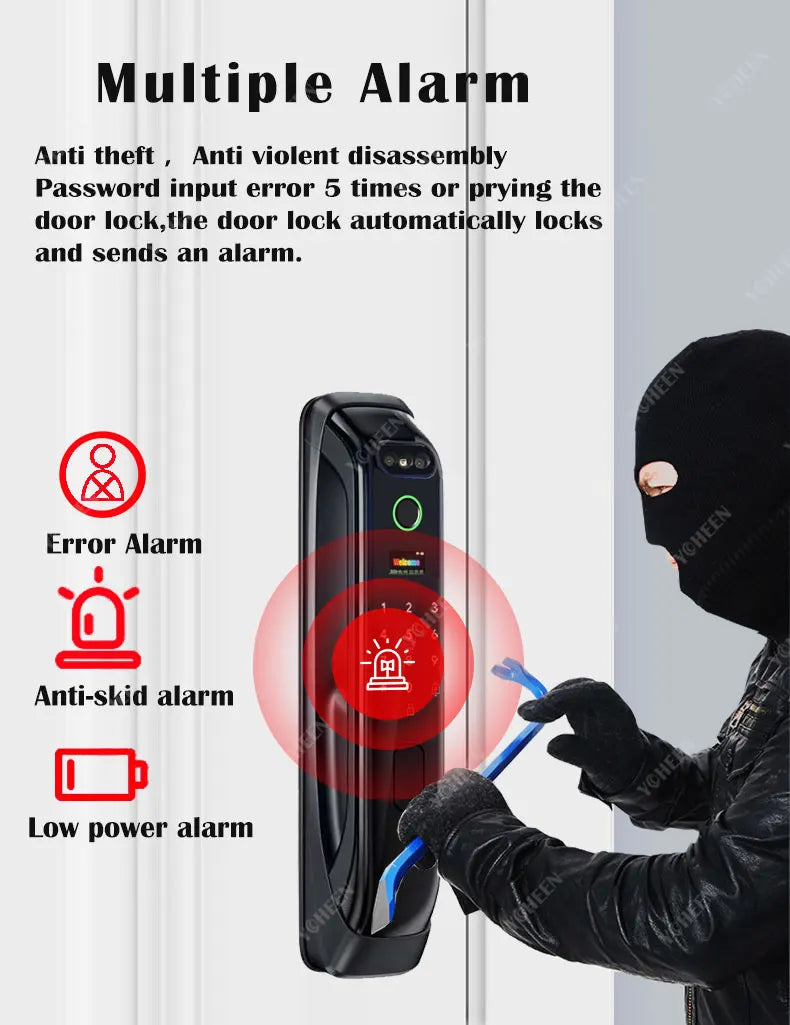 6068,5572,6072,6085 Mortise Lock Tuya Wifi App Camera Smart Digital Lock With Fingerprint Face Key Card Rfid