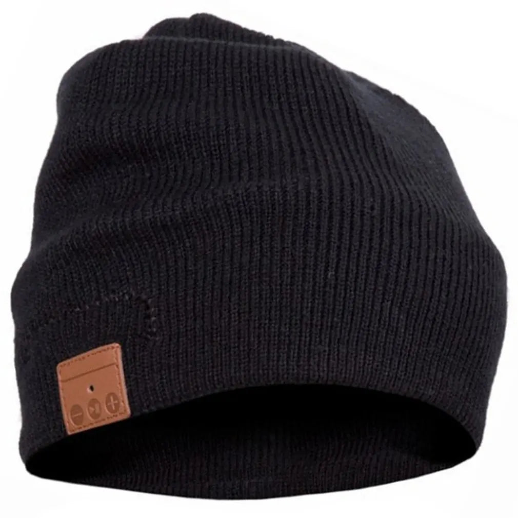 Bluetooth Headband Headphones - Warm Wireless Audio Hat for Winter Black Tidesmit