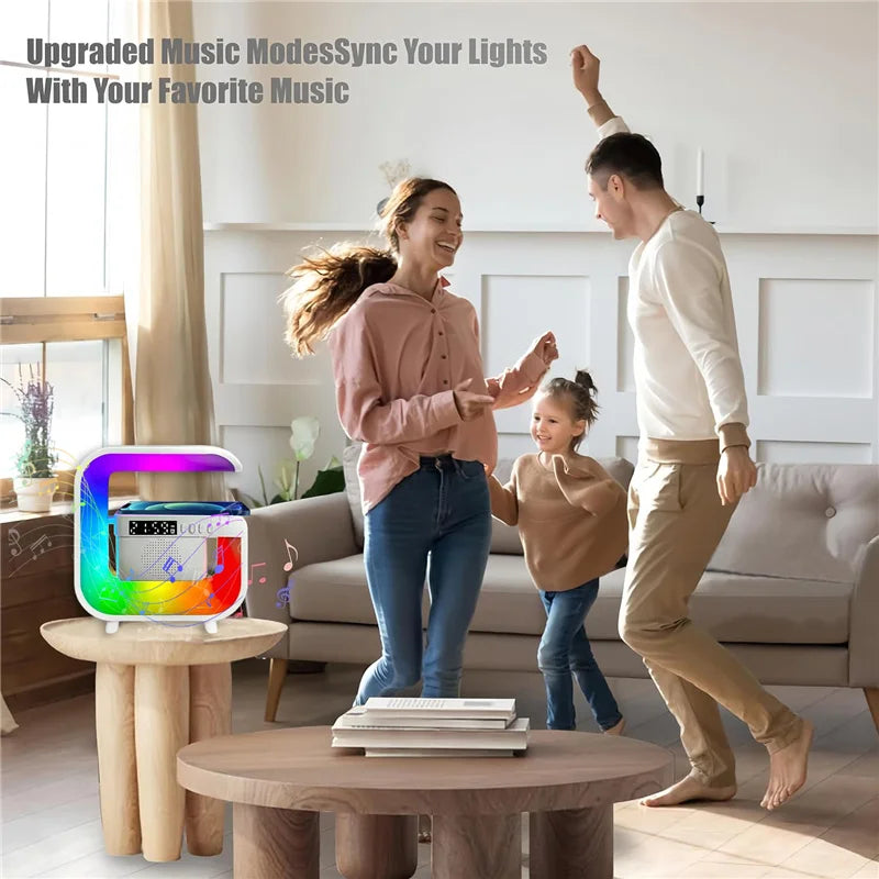 Wireless Charger Station with RGB Light and Portable Bluetooth Speaker Tidesmit