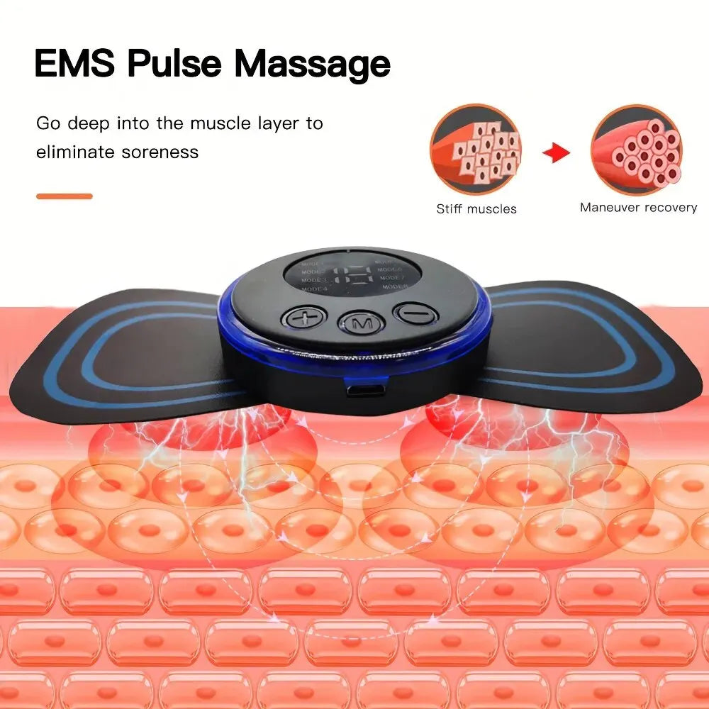 Portable Neck Massager with Remote - 8 Pulse Modes for Stress Relief Relaxation Treatment Tidesmit