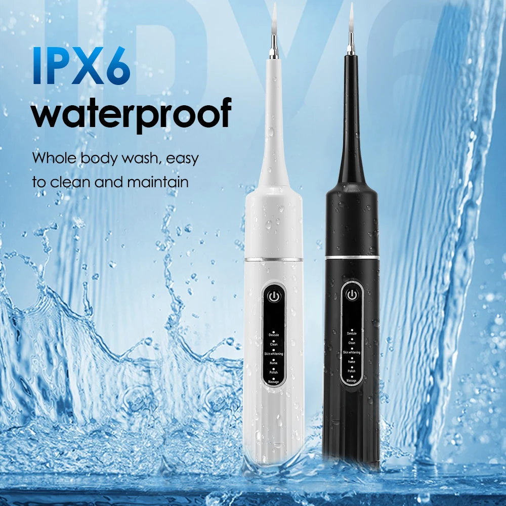 Electric Teeth Cleaner Remove Tartar Plaque Calculus and Tooth Stains Dental Teeth Whitening Kits With 6 Toothbrush Heads Home