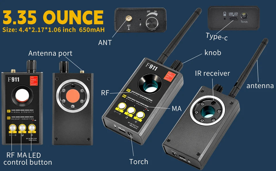 F911 Hidden Camera Detectors , Anti Spy Camera Finder, GPS Tracker Detectors, Bug&Hidden Devices Detector ,RF detectors