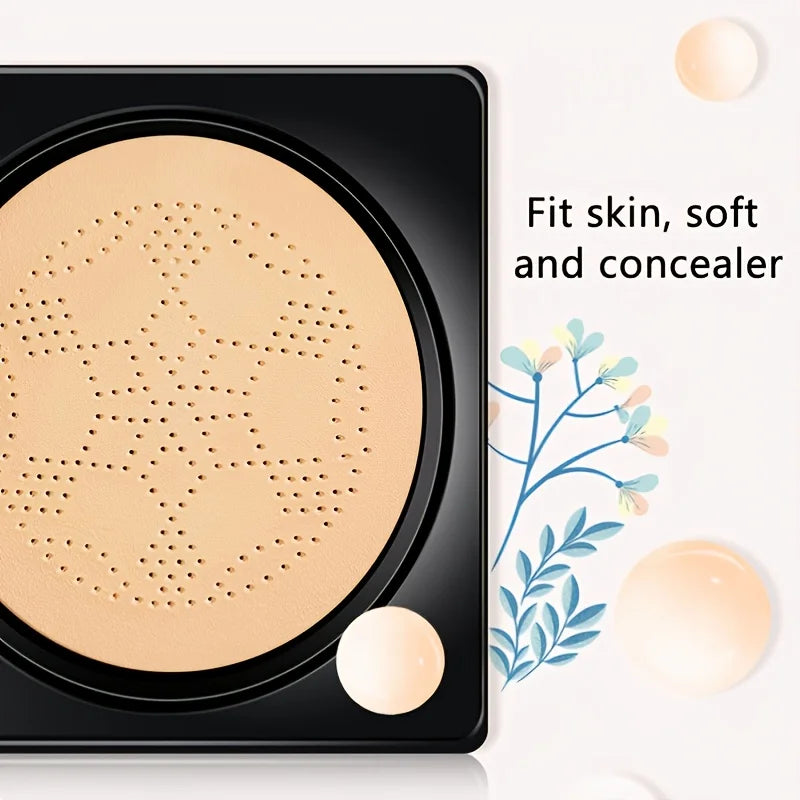 Tidesmit HANRU mushroom air cushion BB cream texture close-up for moisturizing lightweight face makeup coverage
