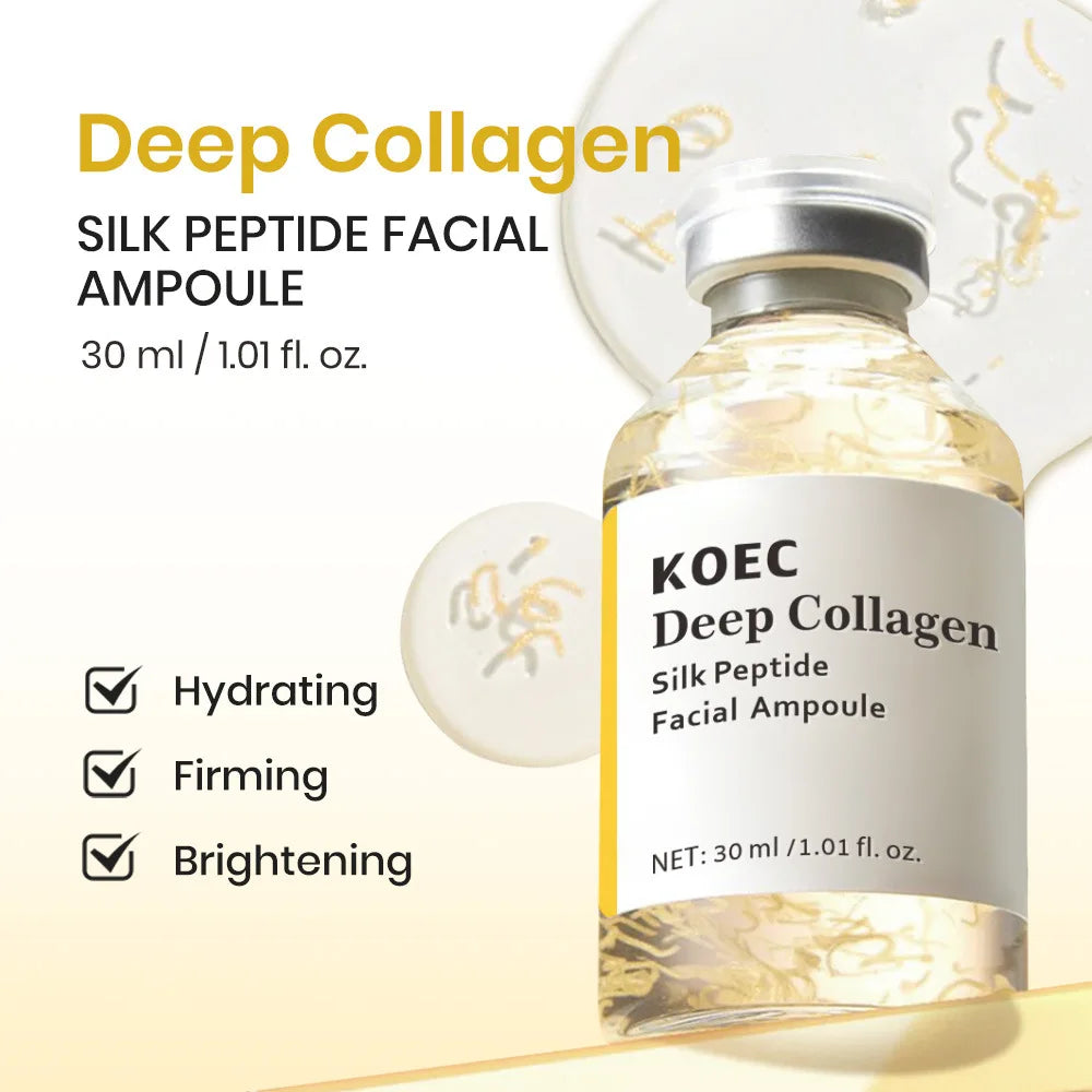 Tidesmit Deep Collagen Silk Peptide lifting ampoule texture close-up for anti-aging skin tightening and firming