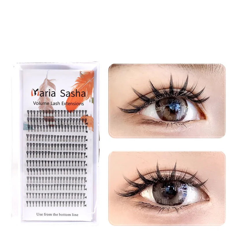 Manga Feather Spire Eyelash Extensions, 0.07mm D Curl Faux Lashes False Eyelashes Tidesmit