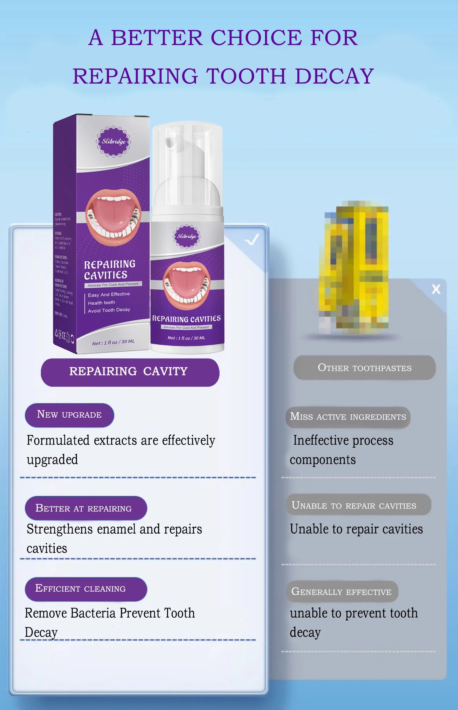 Tidesmit anti-caries teeth whitening treatment for cavity repair and enamel remineralization