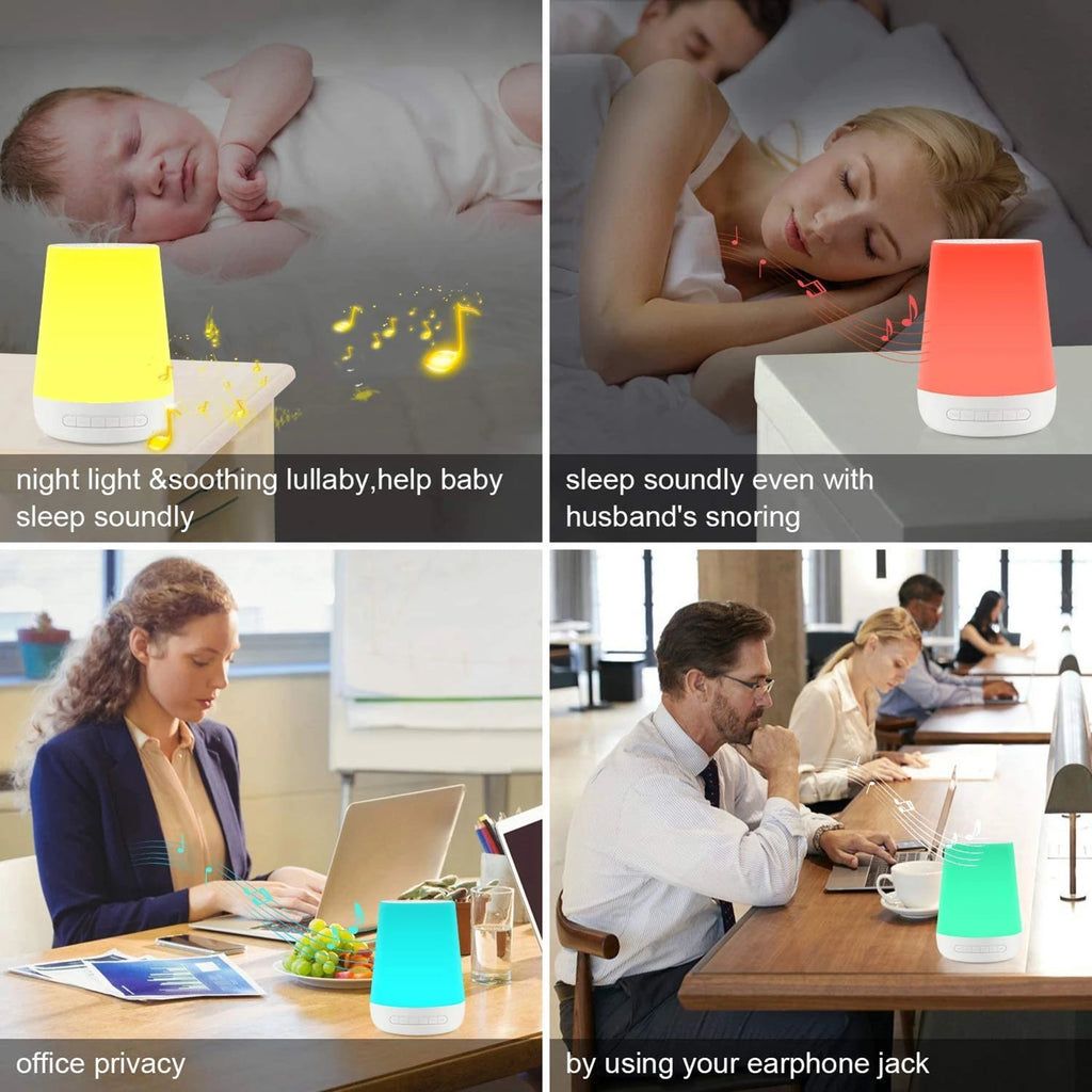 MBZ085 White Noise Machine Baby Sleep Sound Machine Colorful Night Lights 28 Soothing Sounds with 3.5mm Headphone Jack