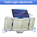 309LED Split Panels Solar Motion Sensor Lamp, 3 Side Outdoor Solar Security Wall Lamp with 3 Lighting Modes, IP65 Waterproof 270° Wide Angle Street Lamp, for Garden Yard Driveway