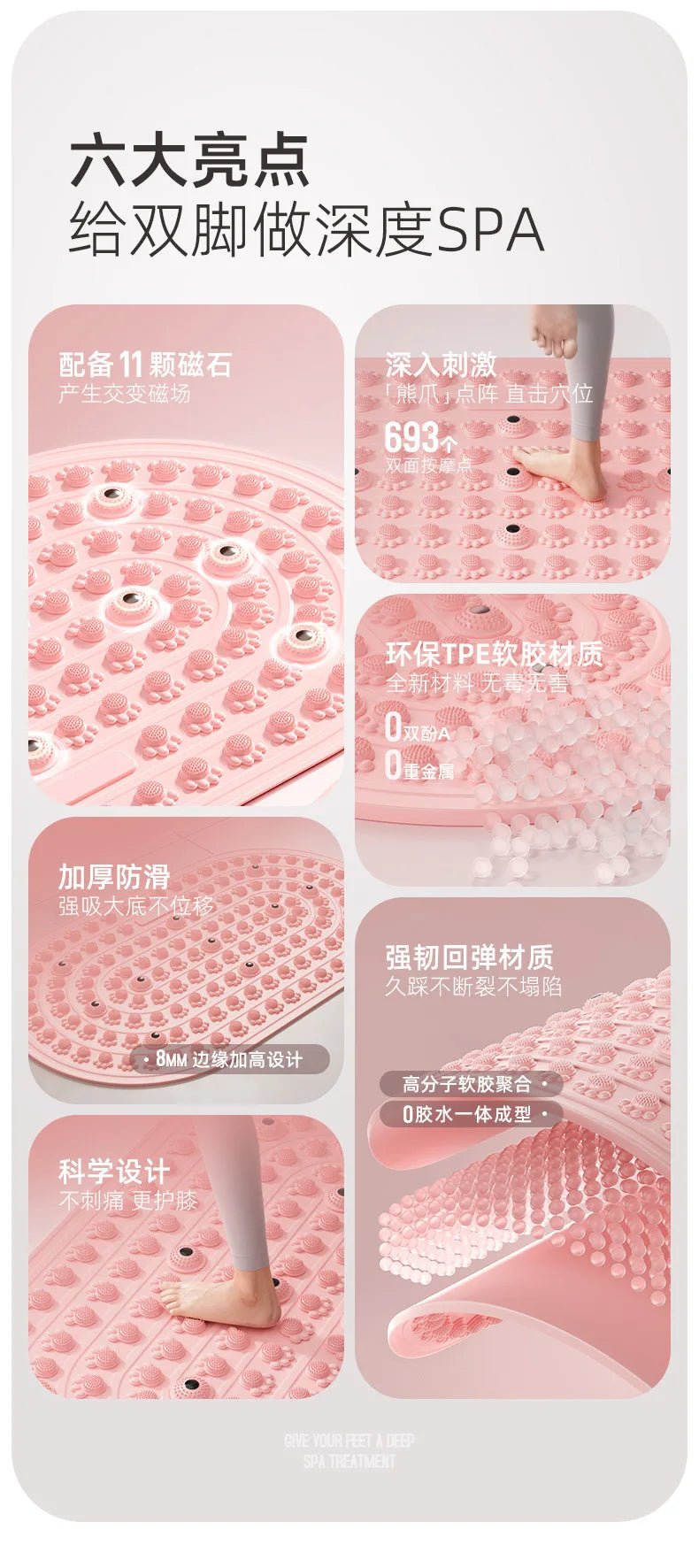 Massage Cushion for Feet | Anti-Fatigue Deep Tissue Mat | Tidesmit Massage Cushion Tidesmit