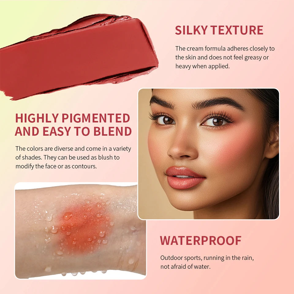 Tidesmit 8 color blush and eyebrow cream highlighter palette with matte and shimmer shades for natural face makeup