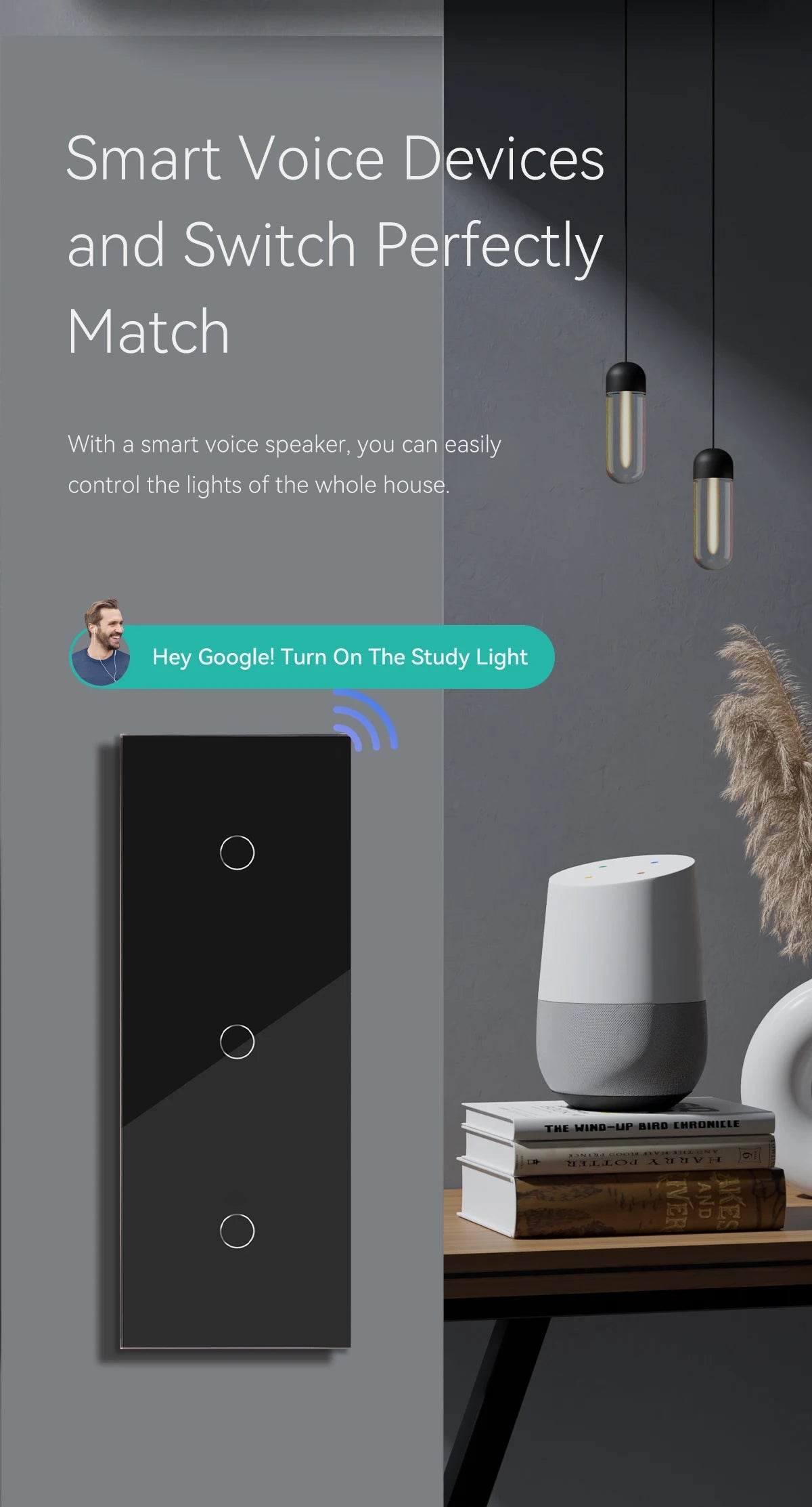 WiFi Smart Light Switch - Glass Touch Panel | Tidesmit Home Automation Tidesmit