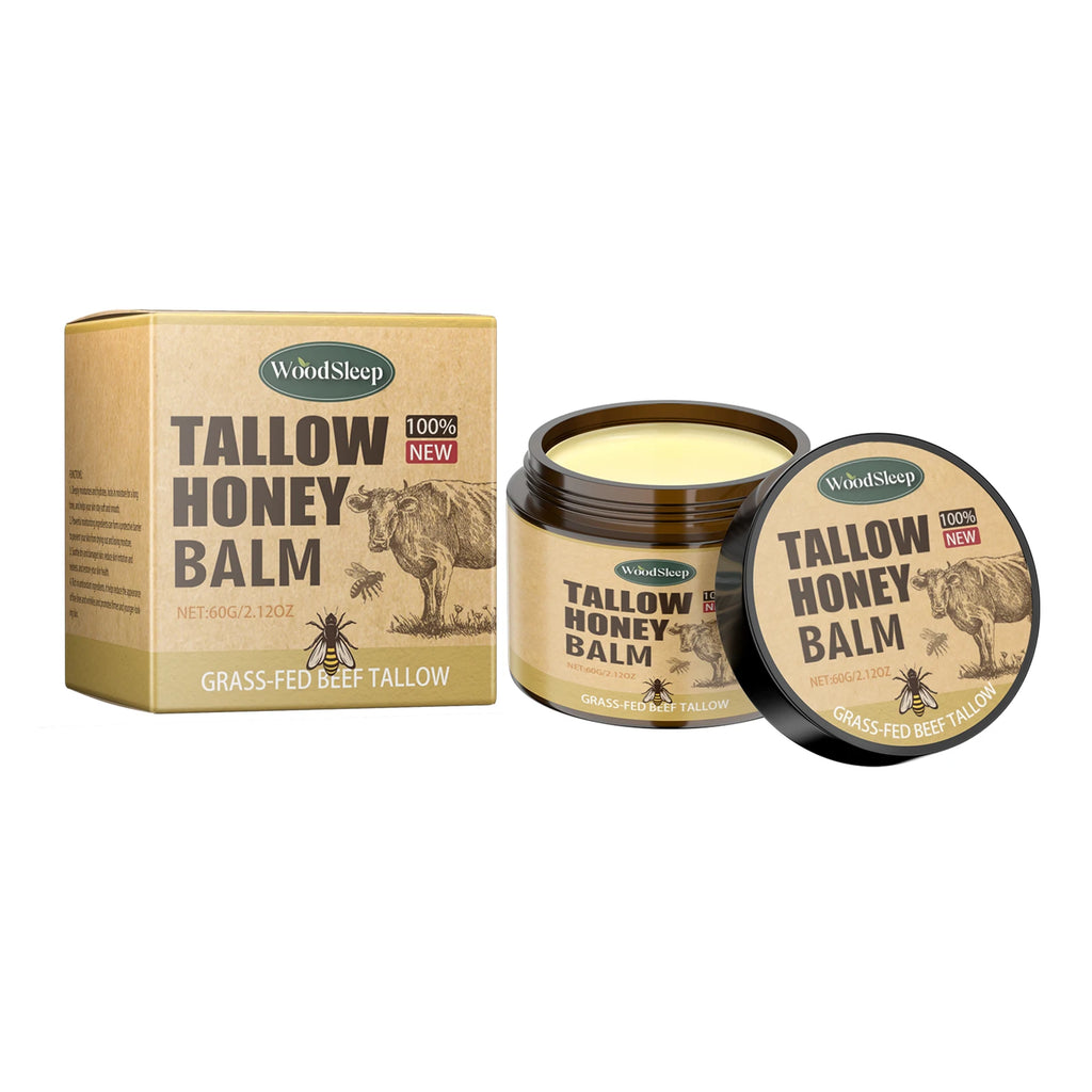 Deep Moisturizing Tallow Honey Balm For Face Natural Beef Tallow Anti Aging Light Non Greasy Skin Barrier Repair Daily Care 60g