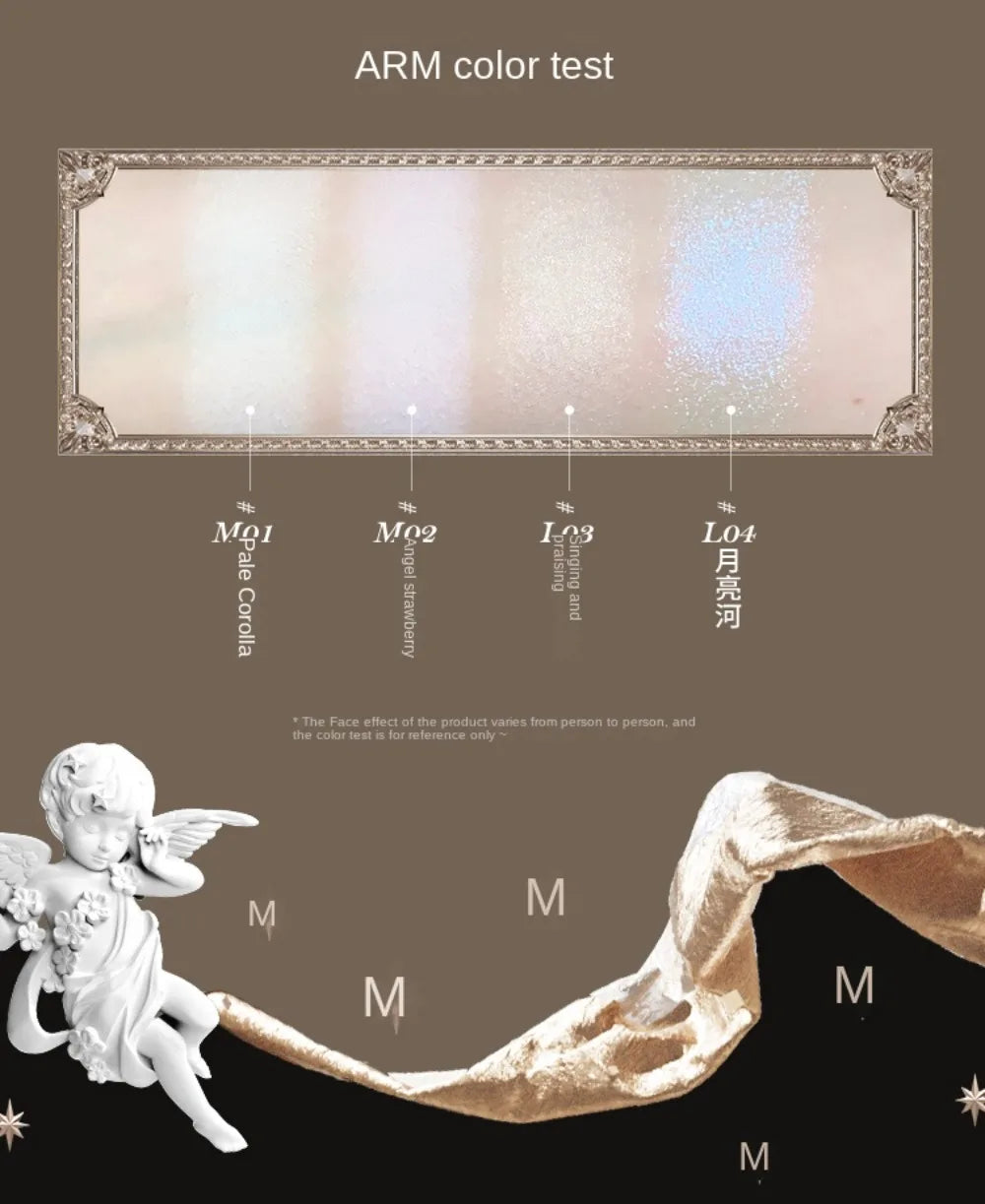 Tidesmit Flower Knows Little Angel relief highlighter palette face makeup texture close-up
