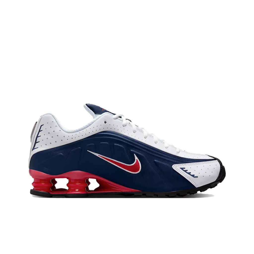 Nike Shox R4 Slip Resistant Abrasion Resistant Low top Casual Running Shoes Unisex Blue White HQ1988-400
