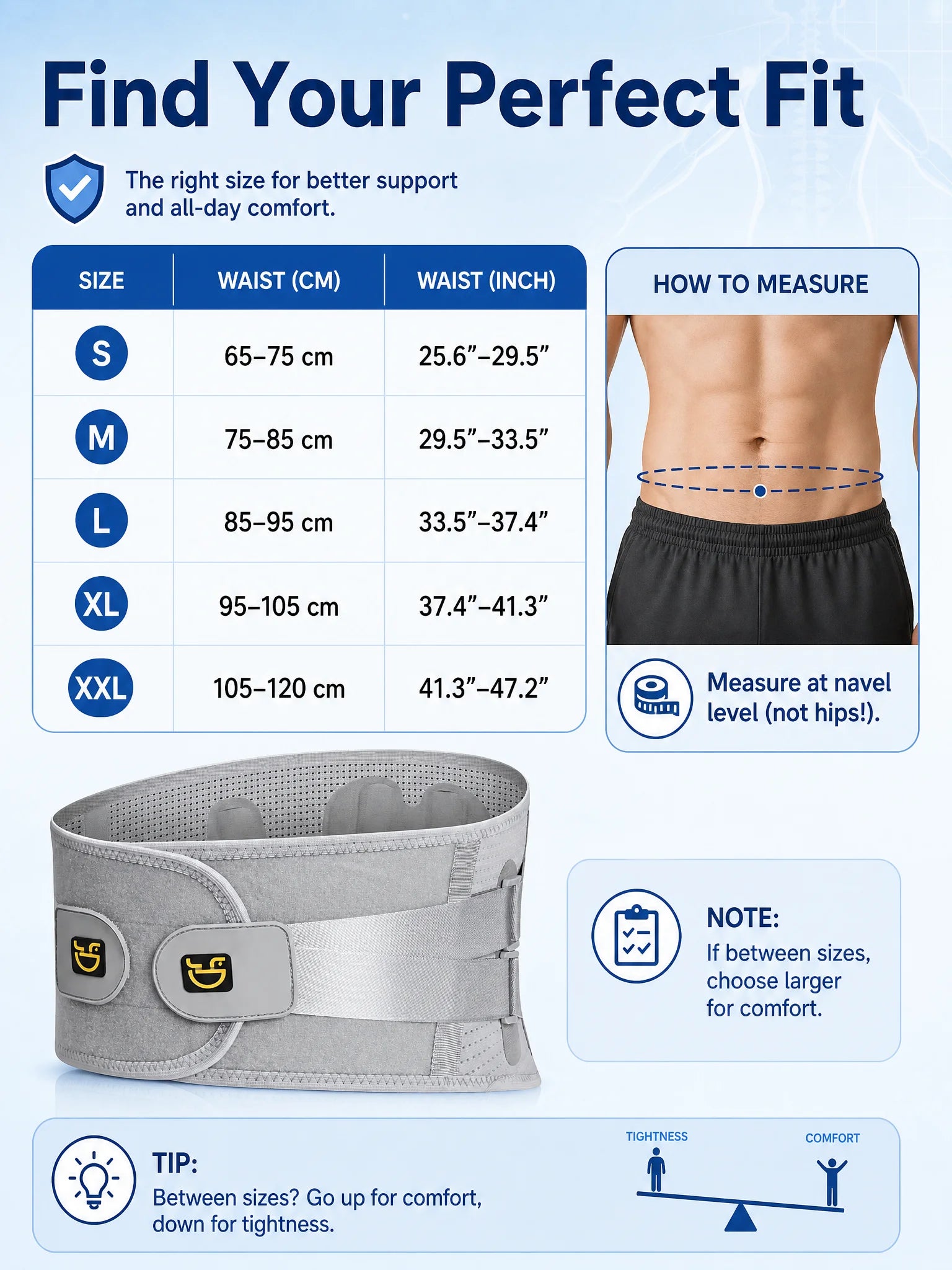 Back Brace Support Belt-Lumbar for Back Pain,Sciatica,Scoliosis,Herniated Disc Adjustable Straps-Lower with 3 Pads for Men&Women