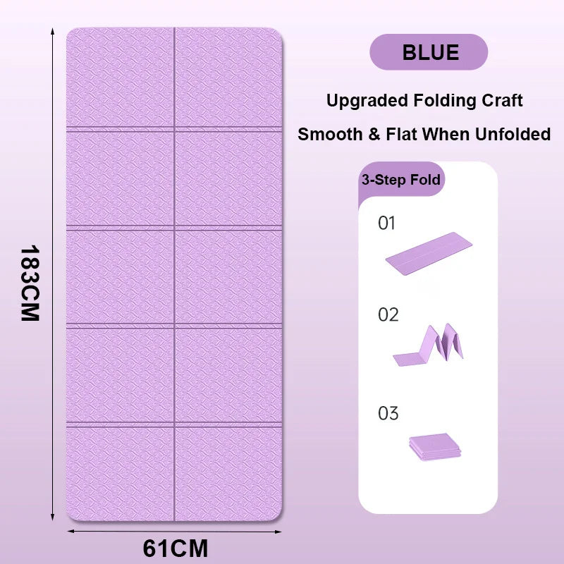 Yoga Mat 6/8mm Thickness Foldable TPE Exercise Mat For Travel Yoga Pilates Home Floor Workouts Gymnastics Mat Fitness Equipment