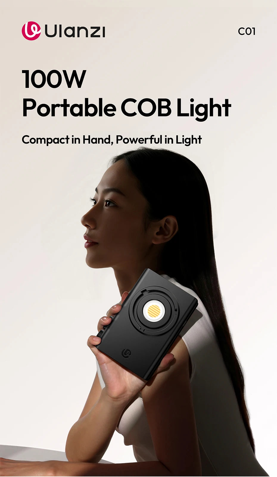 100W Portable COB LED Video Light - Adjustable Bi-Color Bowens Mount Tidesmit
