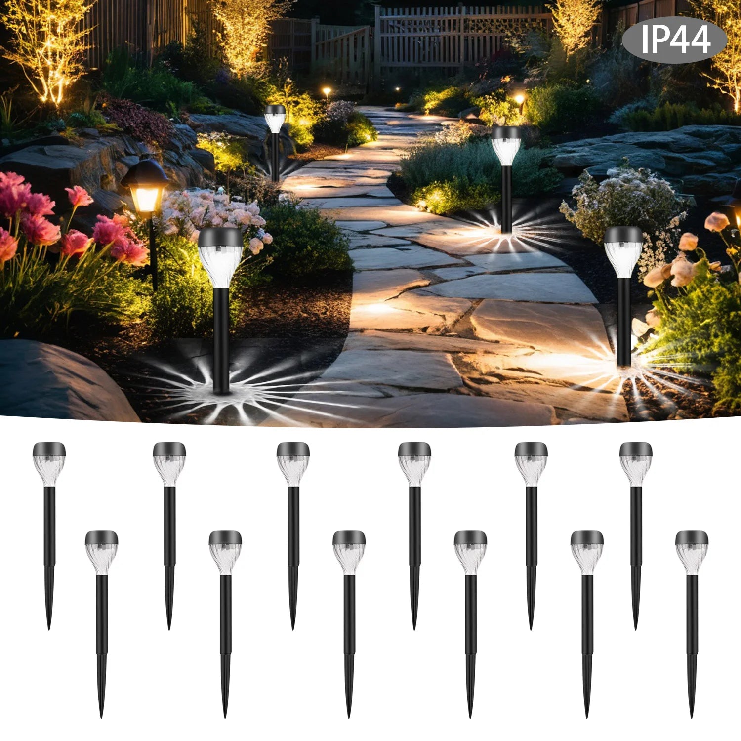 12Pcs Solar Lawn Lights with Oval Light and Shadow Design, Outdoor Decorative Lighting - Perfect for Yard, Lawn, Pathway, Deck, Driveway, Garden, and Holiday Party Decorations, Landscape Lights