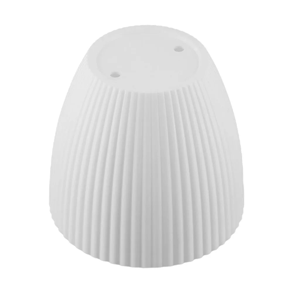 5 Pcs Modern Resin Planters 6 Inch Drainage Hole Flower Pots With Saucers Vertical Stripe Design For Houseplant Garden