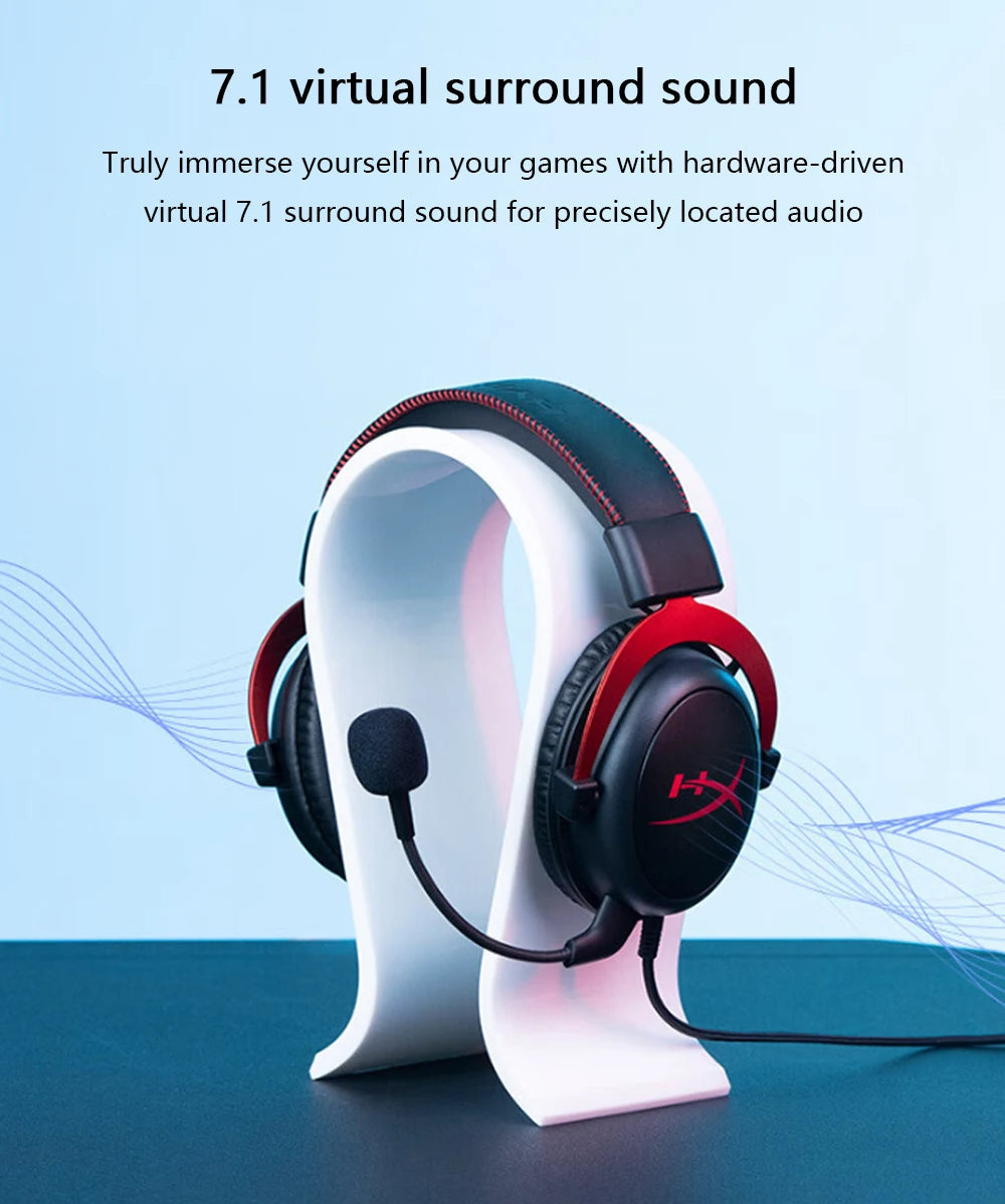 HyperX Cloud II Over-Ear Gaming Headset – 7.1 Surround Sound, Black Tidesmit