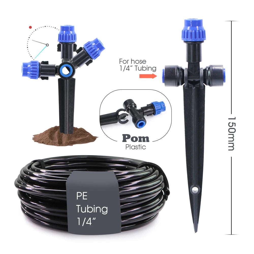 Gardening Independent Dual Zone LCD Display Watering Timer Irrigation Kit Garden Foldable Adjustable Ground Plug Atomized Spray