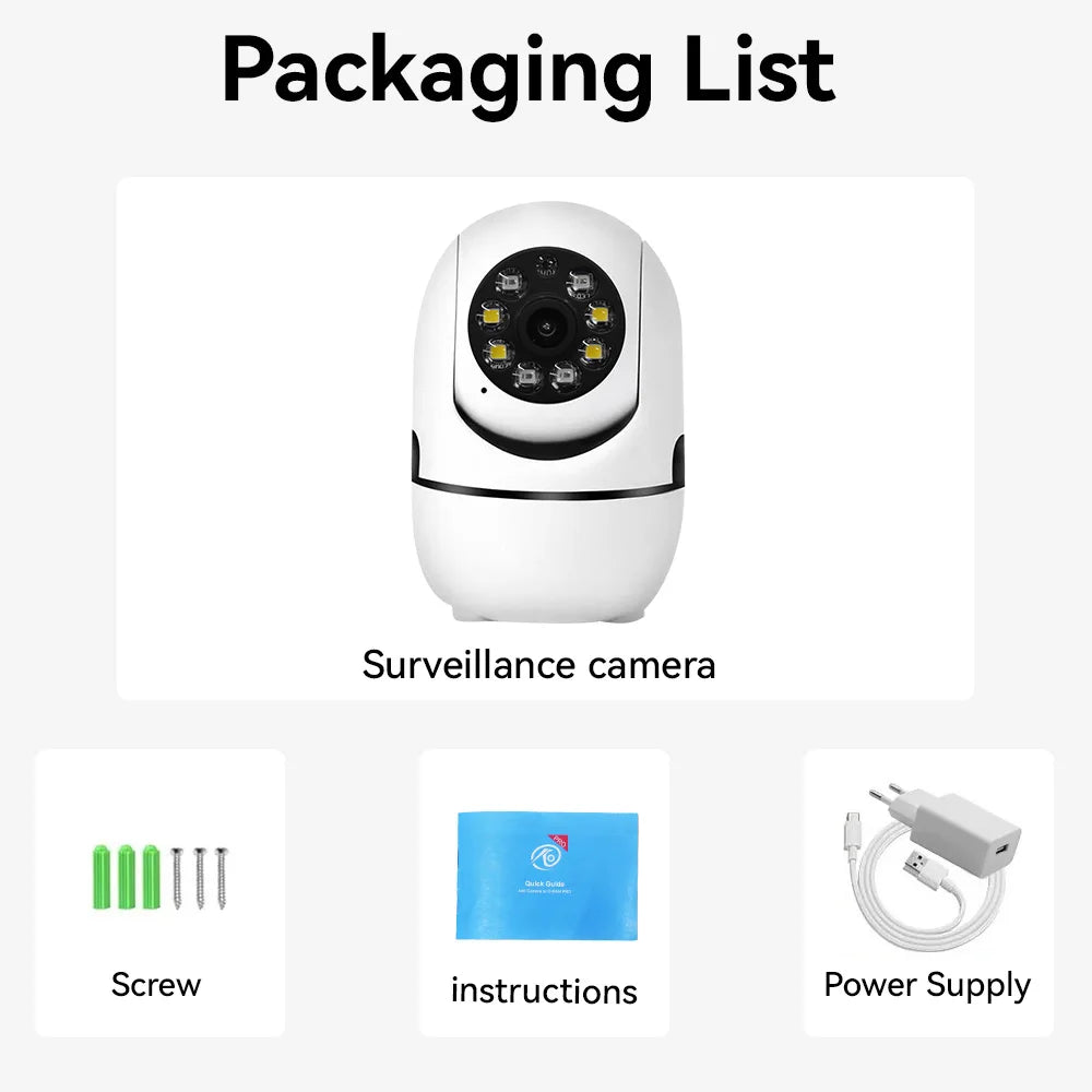 PEGATAH 2K 360° PTZ Home Security Camera Automatic Tracking AI Human Detection Night Vision Video Surveillance Monitor O-Kam Pro