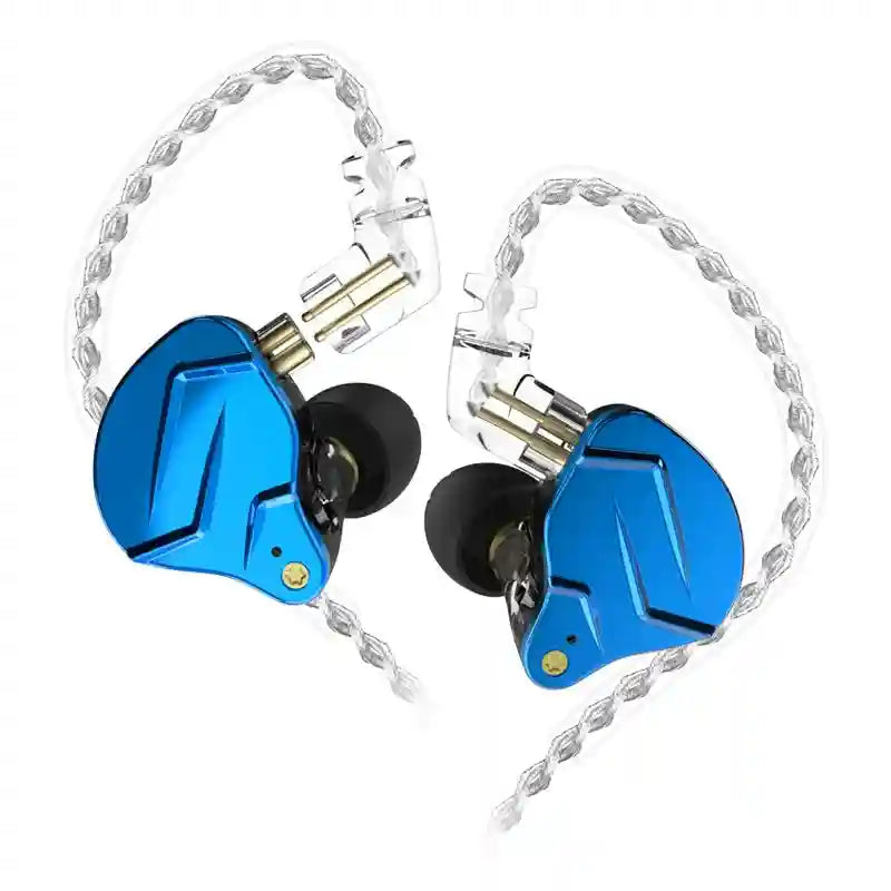 KZ ZSN Pro X Hybrid In-Ear Monitor - High-Fidelity Wired Studio Earphones Blue NO MIC Tidesmit