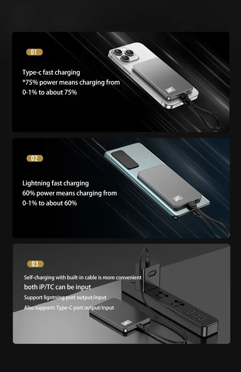 Magnetic Portable Charger 50000mAh - 22.5W Fast Charging Power Bank Tidesmit