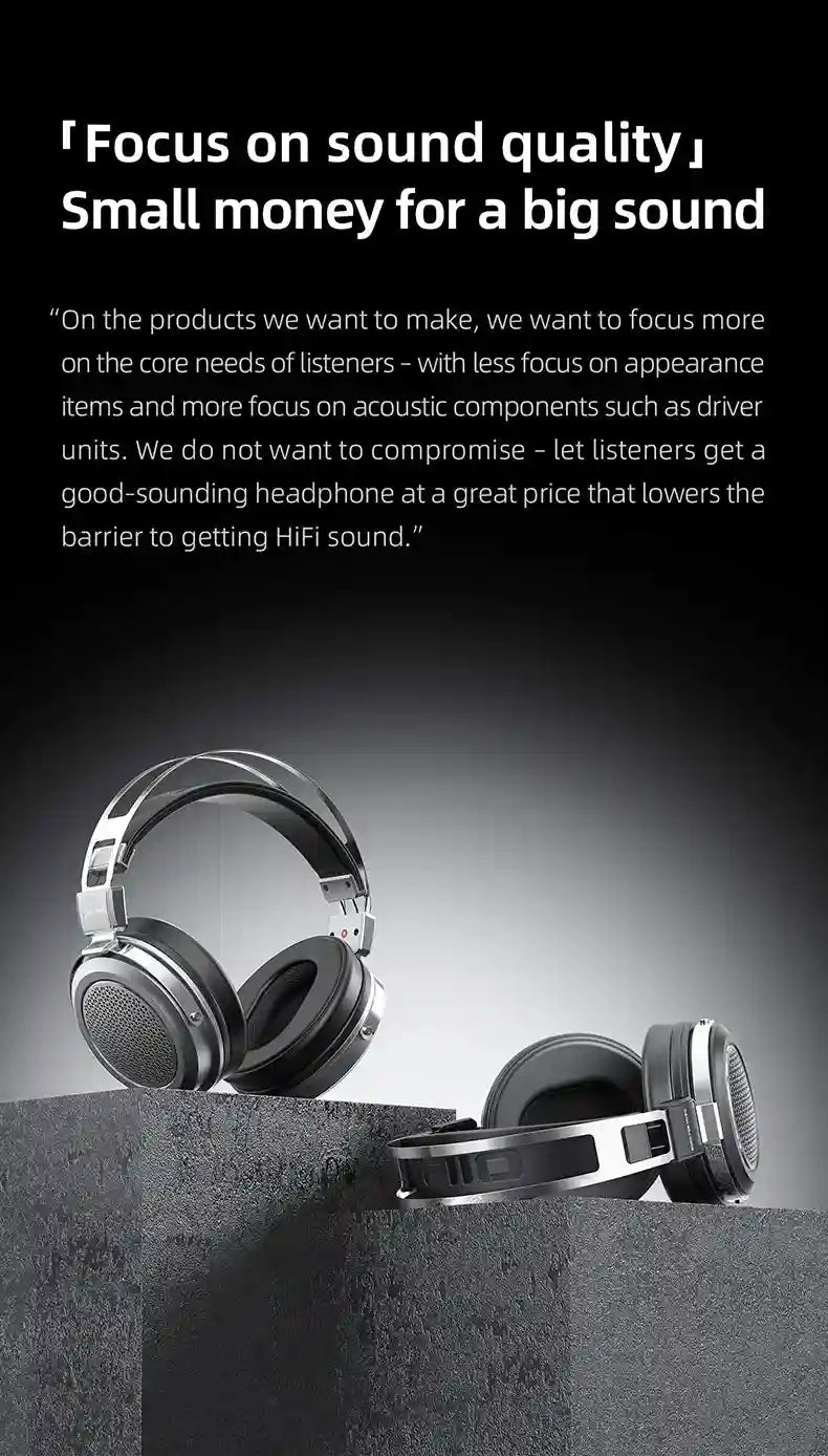 FiiO JT1 Studio Headphones - Over-Ear HiFi Monitor with Mic Tidesmit