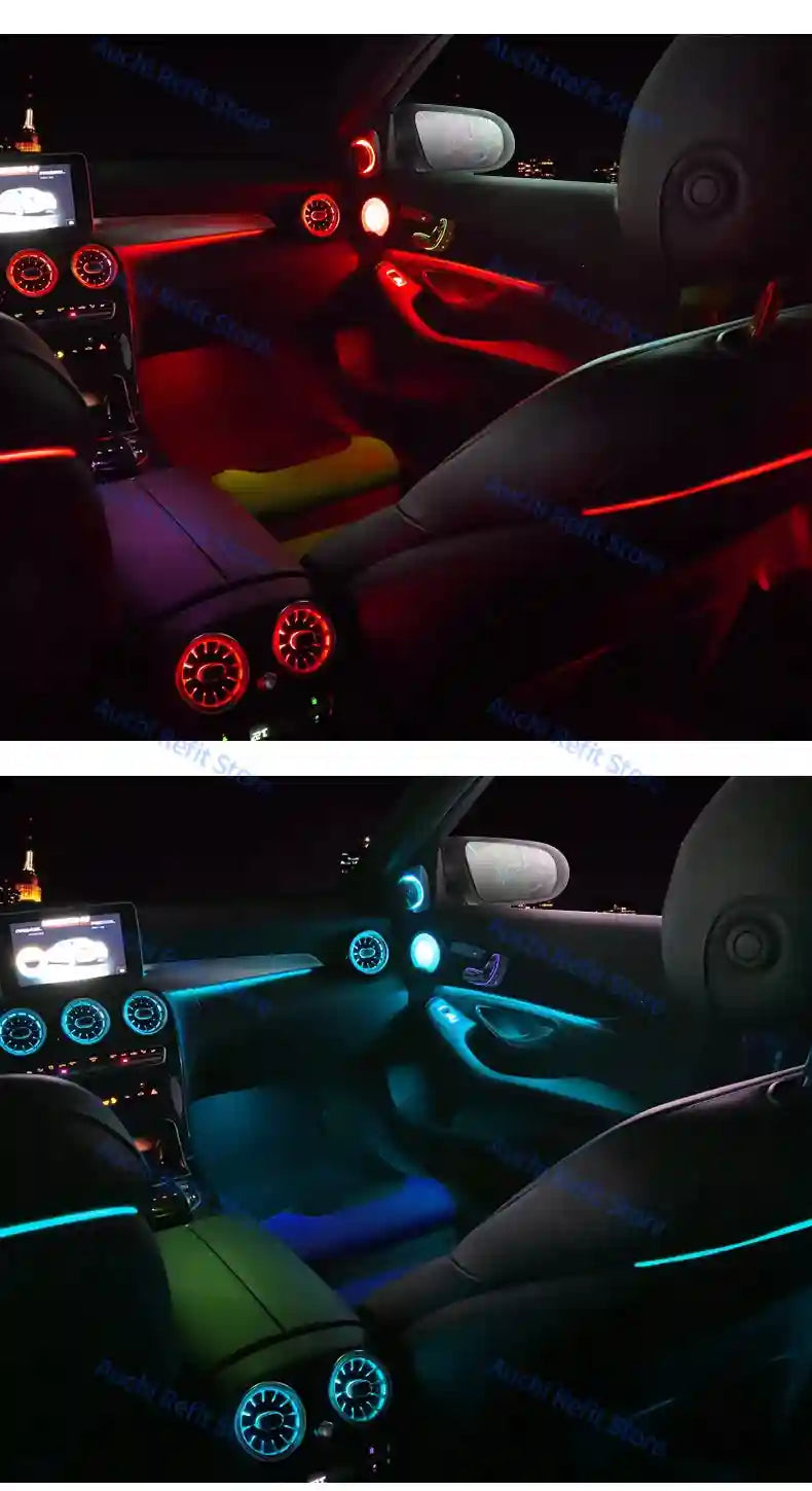 Mercedes-Benz W205 Ambient LED Vents - 64-Color Lighting Kit Tidesmit