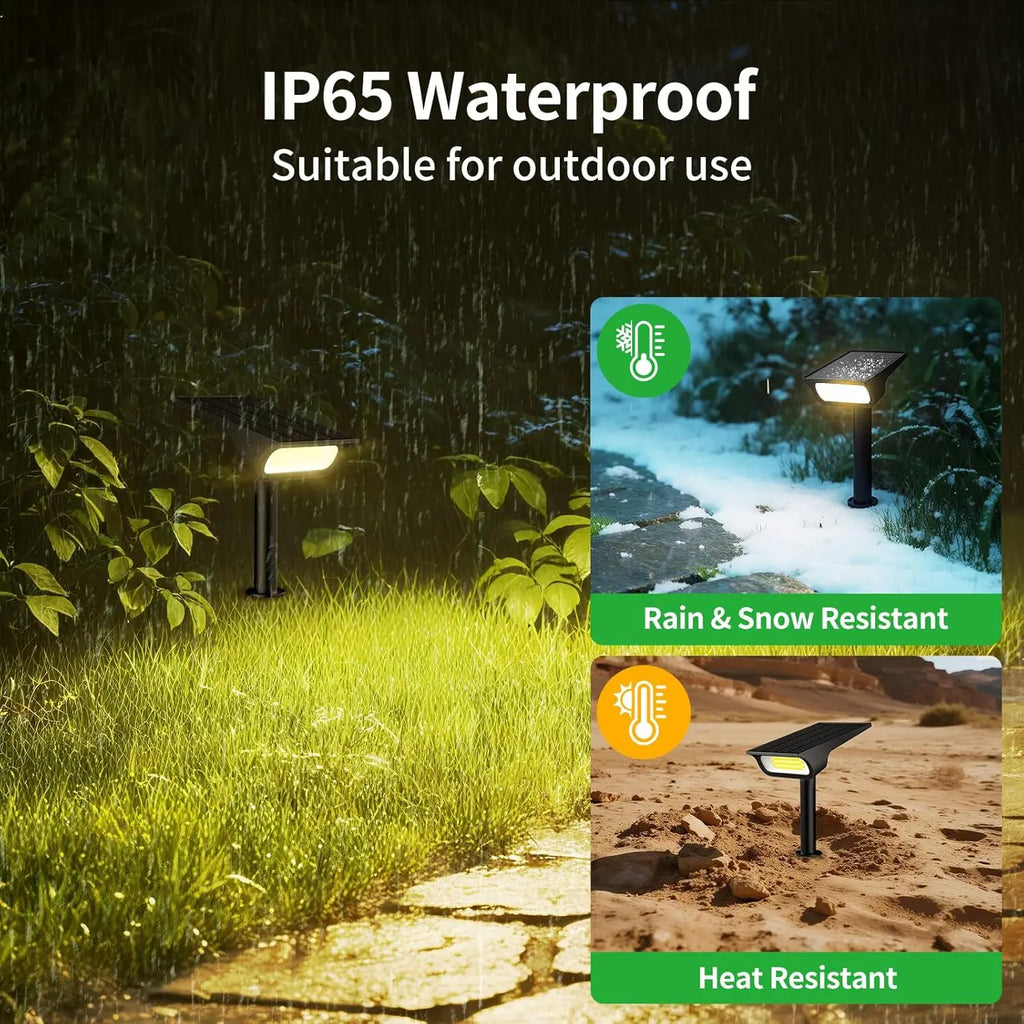 Intelamp Solar Spotlights 4000Mah 3 Color Modes Outdoor Solar Light Garden Lights for Landscape Pathway Yard Patio Garage Driveway Tree