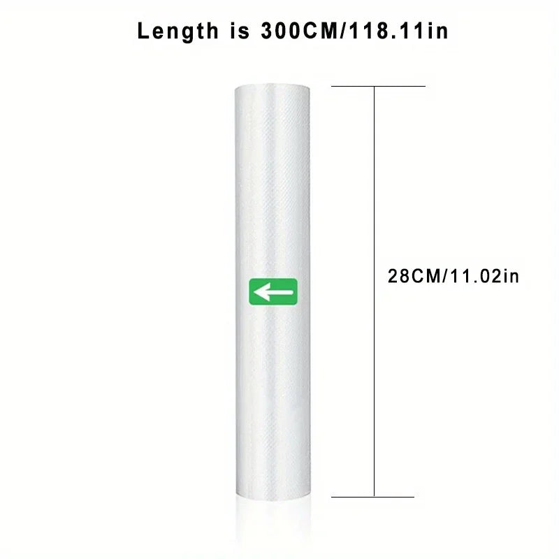 28 cm vacuum sealer textured rolls, clear plastic film, 300 cm length