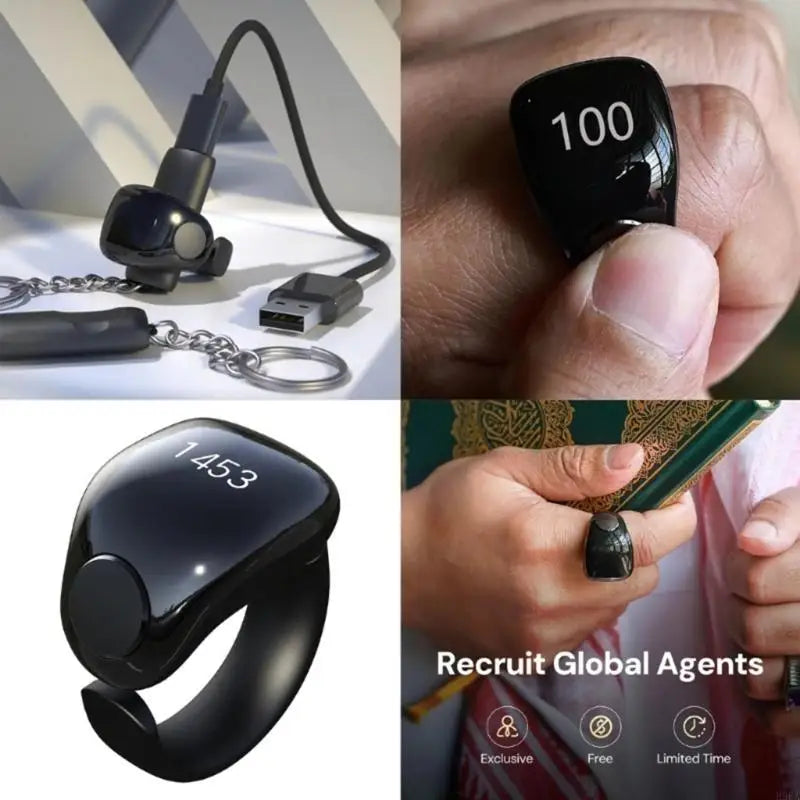 Digital Zikr Ring | Smart Health Monitor & Fitness Tracker Ring Tidesmit