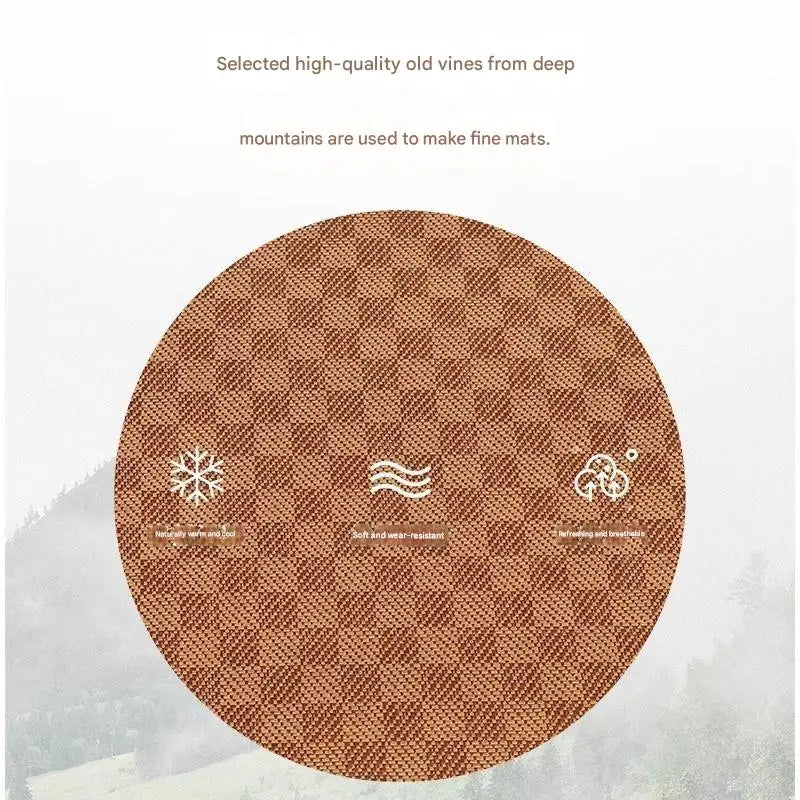 3cm/5cm Thick Japanese Style Folding Tatami Mattress with Artificial Rattan Surface Coir Core for Yoga Meditation Cooling Mat