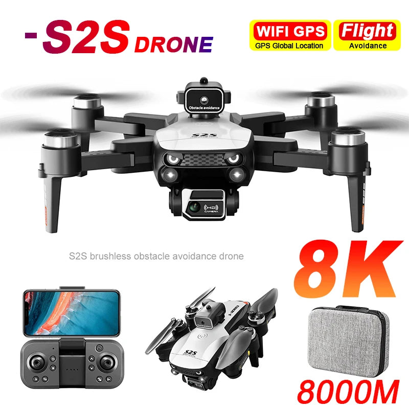 Camera Drone with Obstacle Avoidance - Foldable 8K GPS Quadcopter Tidesmit