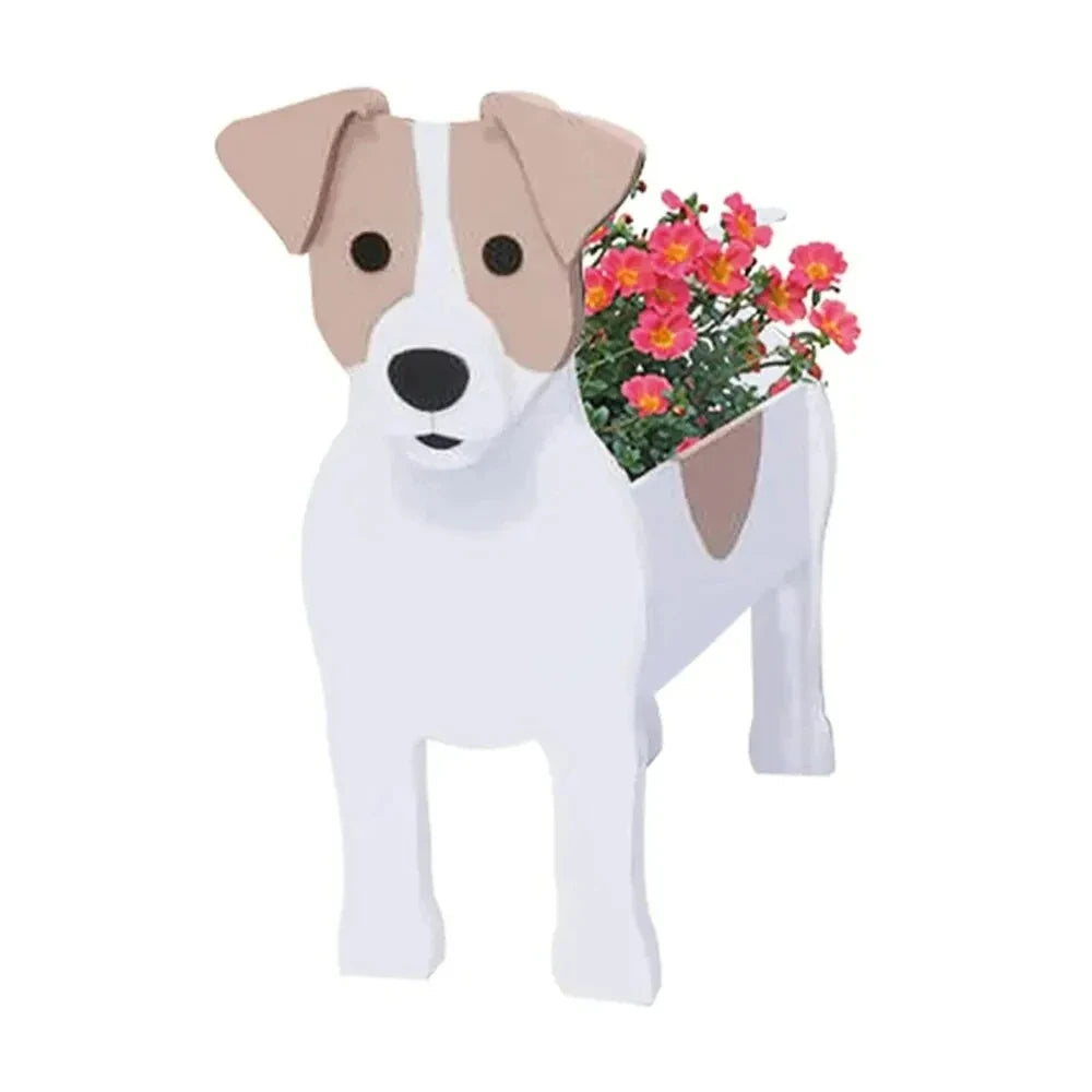 Cute Animal DIY Flower Planter PVC Pet Dog Potted Garden Yard Decoration Plant Container Holder Decor Garden Flower Pots  Orname